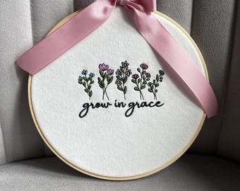 Handgemachter Blumenstickereirahmen, Christliche Wandkunst, Bibel-Versdekor
