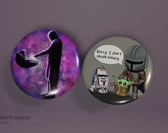 The Child Mando pin/button badge