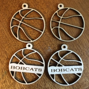 SVG - Basketball Ausschnitt Ohrringe mit Platz für Individualisierung/Personalisierung Laser Cut Ohrringe - Nur SVG