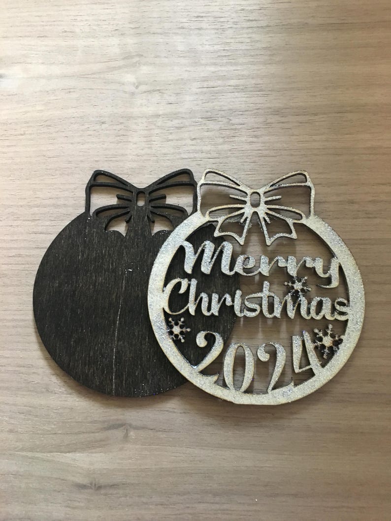 SVG Laser Cut merry Christmas 2024 Ornament SVG Only Etsy Australia