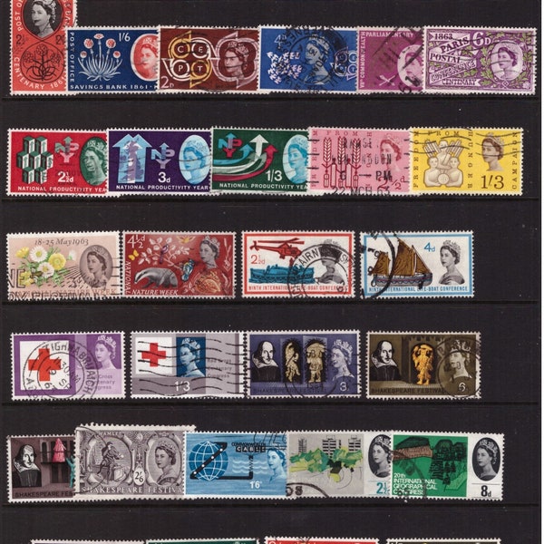 GB British Vintage 1958 -1964 used  postage stamps selection Collecting/Collage/Art/Craft
