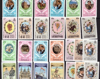 Commonwealth britannique 1981 Royal Wedding 12 jeux de timbres neufs artisanat/collection/mail art/collage