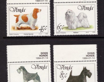 Série complète de timbres neufs Afrique du Sud 1994 Chiens pour collection/création manuelle/collage/art