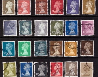 GB Queen Elizabeth II Machin 35 gebrauchte Briefmarken Auswahl Sammeln/Kunst/Collage/Handwerk/Geschenk