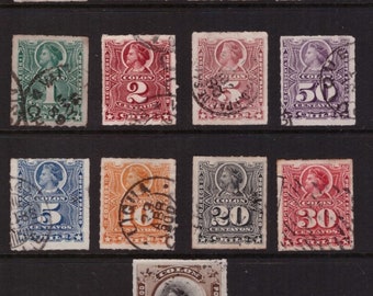 Obligés de collection de timbres Chili 1877 - 1889 Colomb