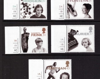 Grande-Bretagne, Royaume-Uni, 1996 Ensemble de femmes célèbres, timbres neufs cylindriques pour collection/art/artisanat