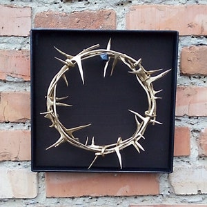 Brass crown of thorns, Unique forged gift, Christian Wrought Brass  Wall Decor Jesus Crown of thorns Christian Abstract Art Thorn Crown