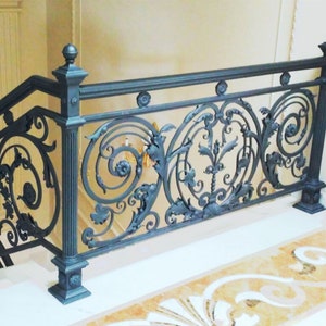Custom Forged Railings for Stairs, Wrought Iron Railings Classic Style, Custom Metal Railing Panel, Custom Order Price Per 1 Linear Foot