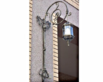 Handgesmede ijzeren wandlantaarns, 1300 mm hoog