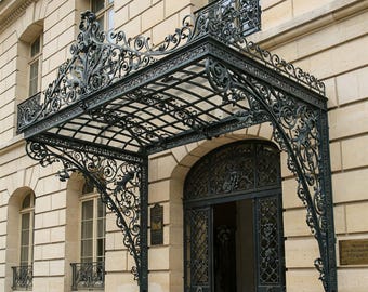 Forged canopies in the Empire style. Monumental and impressive options. Made to order according to your measurements.