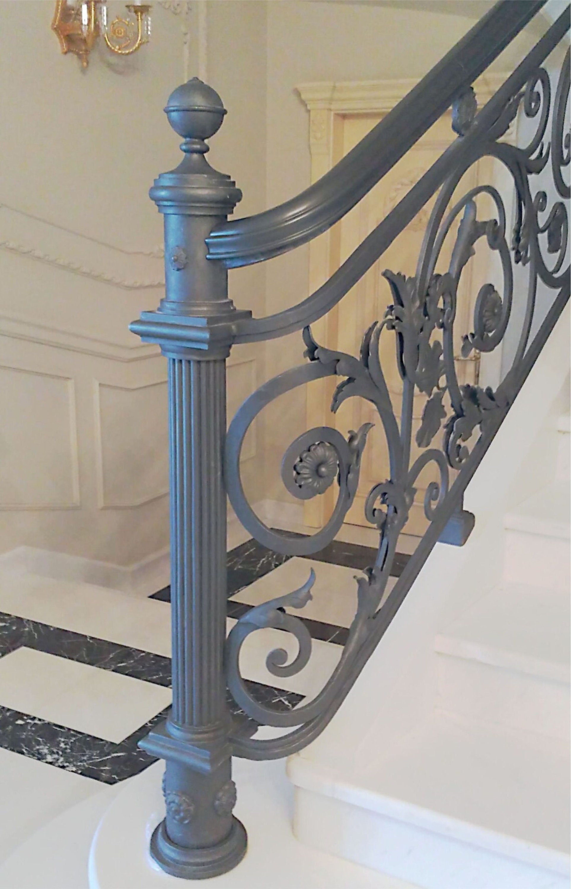 Custom Forged Railings for Stairs, Wrought Iron Railings Classic Style ...