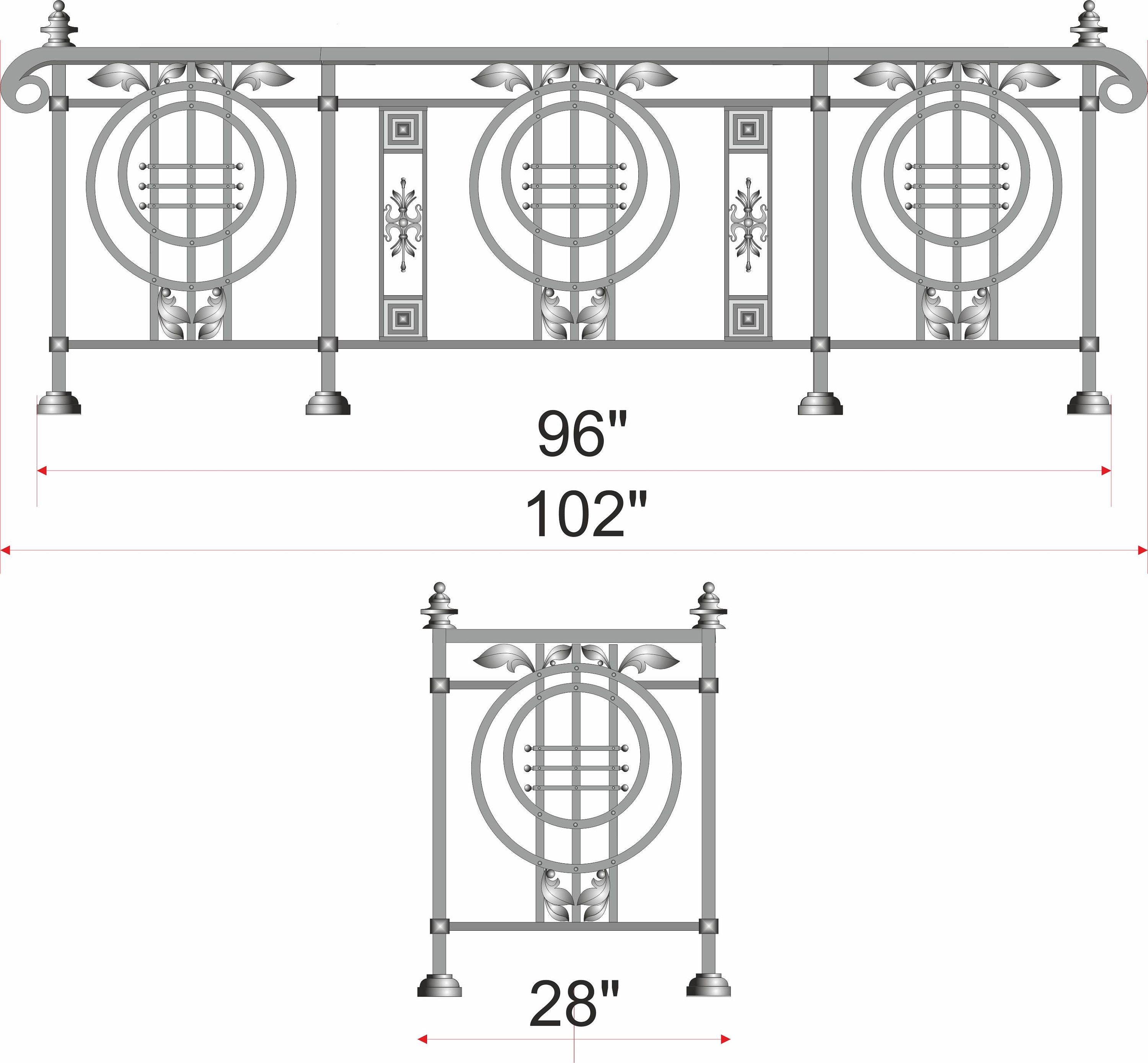 Custom Wrought Iron Balcony Railings, Stair Railing, Wrought