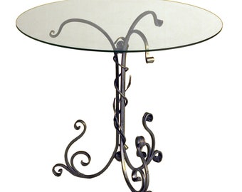 Hand Forged Wrought Iron Coffee Table, Collapsible Garden Patio Table