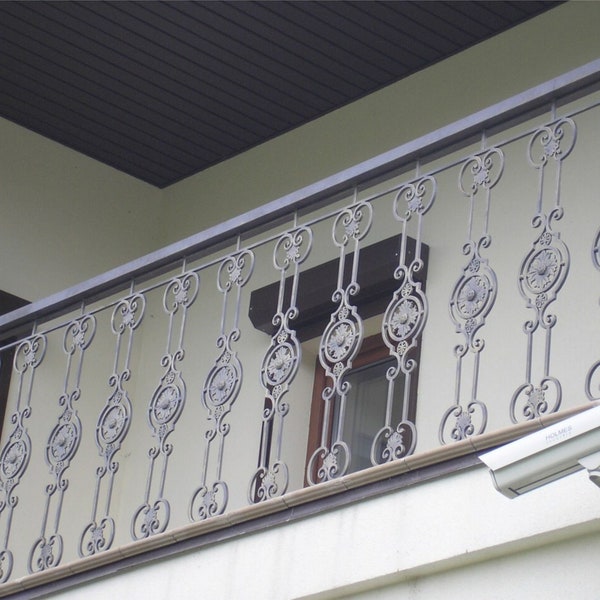 Custom Wrought Iron Balcony Railings, Forged Balcony Railings, Metal Decorative Railings