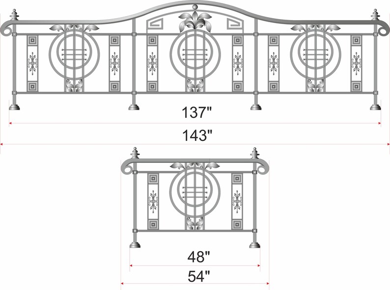 Custom Wrought Iron Balcony Railings, Stair Railing, Wrought
