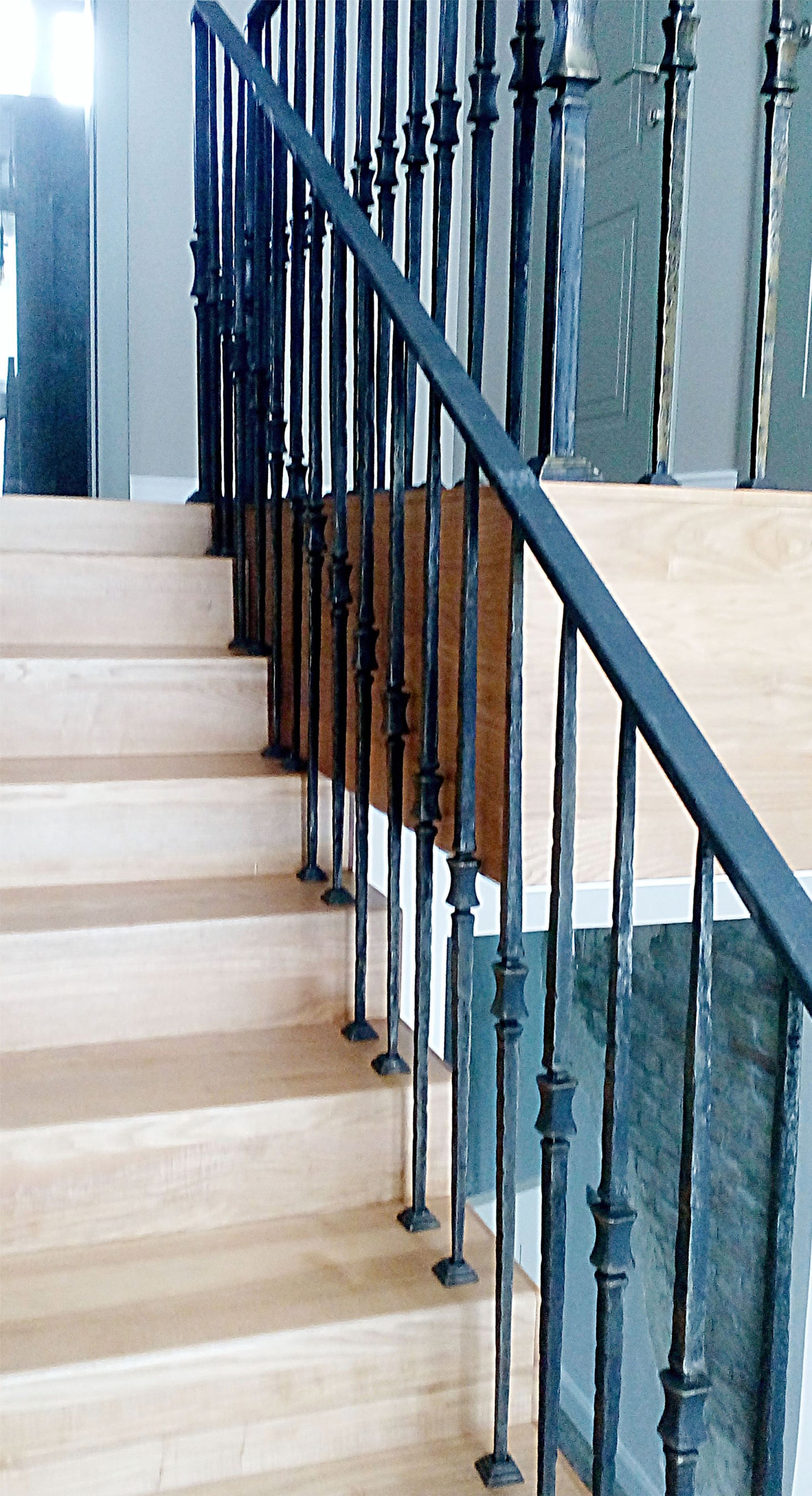 Custom Wrought Iron Stair Railing, Forged Balusters, Balcony Rail - Etsy