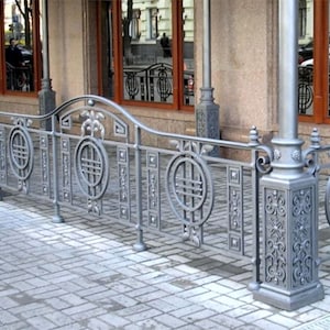 Custom Wrought Iron Balcony Railings, Forged Stair Railing, Wrought Iron Terrace Railings, Metal Railings, Price is for 1 Linear  Foot.