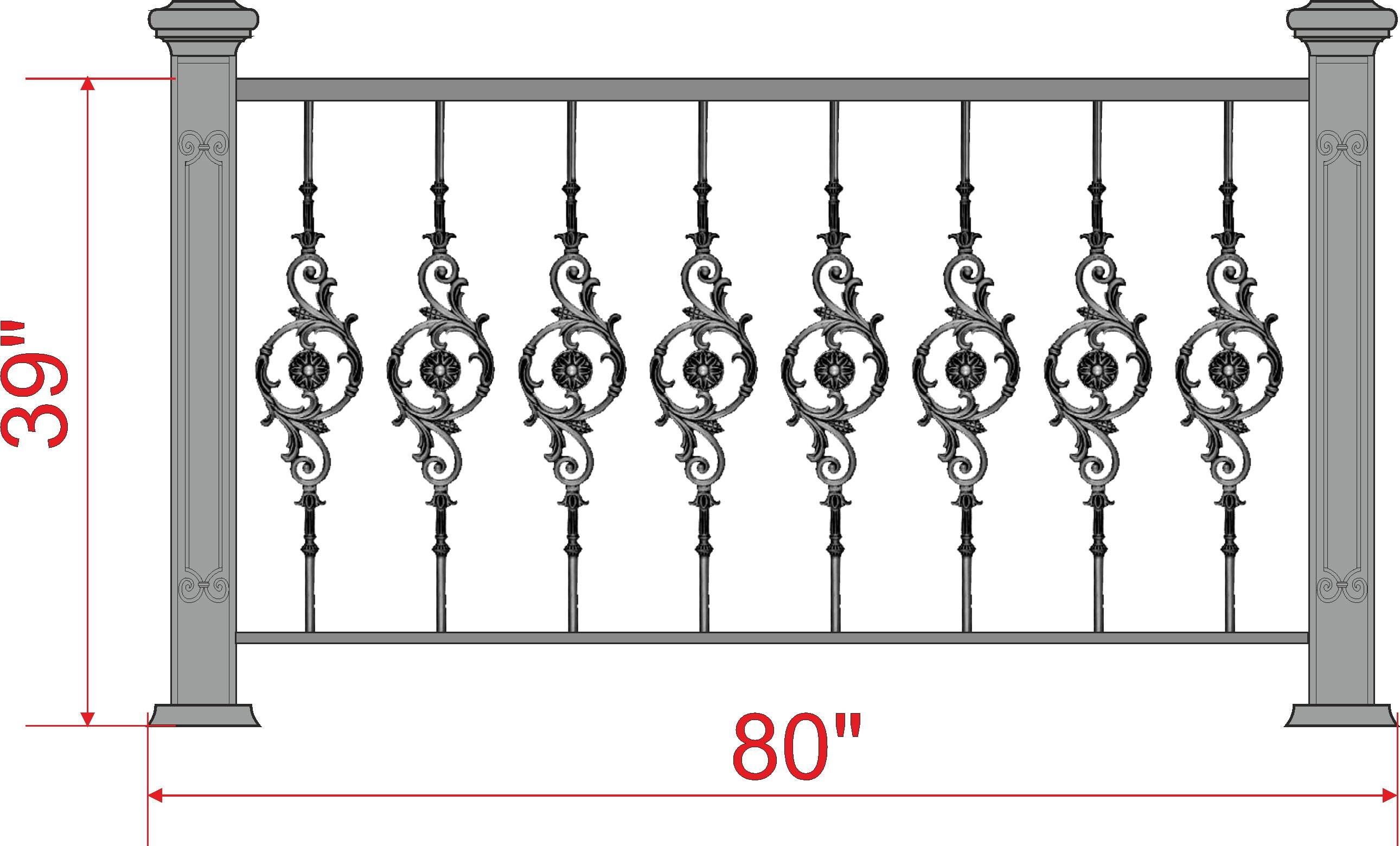 Metal Cast Balcony Railings, Cast Quality Beautiful Balusters, Price