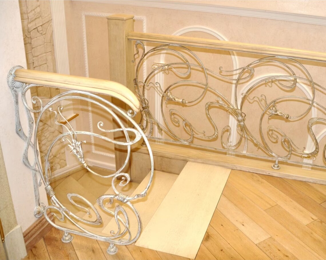 Forged Railings for Stairs, Wrought Iron Railings, Custom Metal Railing ...