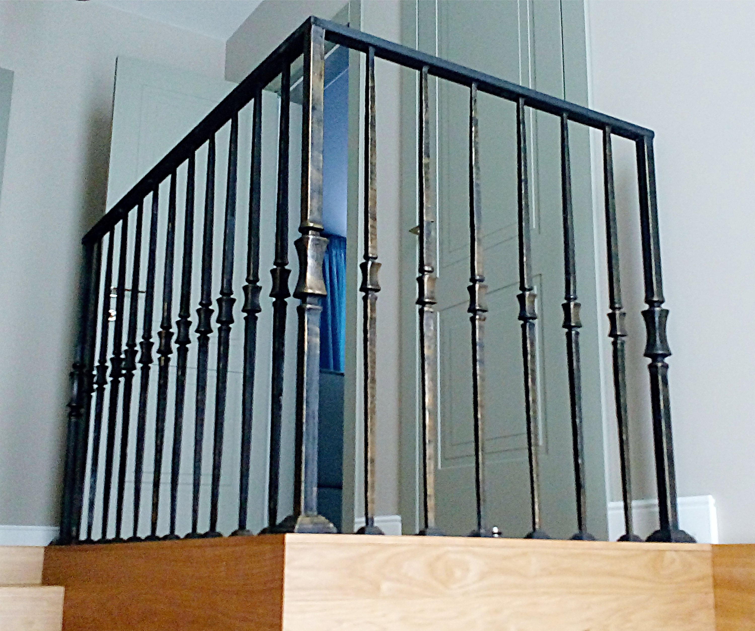 Custom Wrought Iron Stair Railing, Forged Balusters, Balcony Rail - Etsy