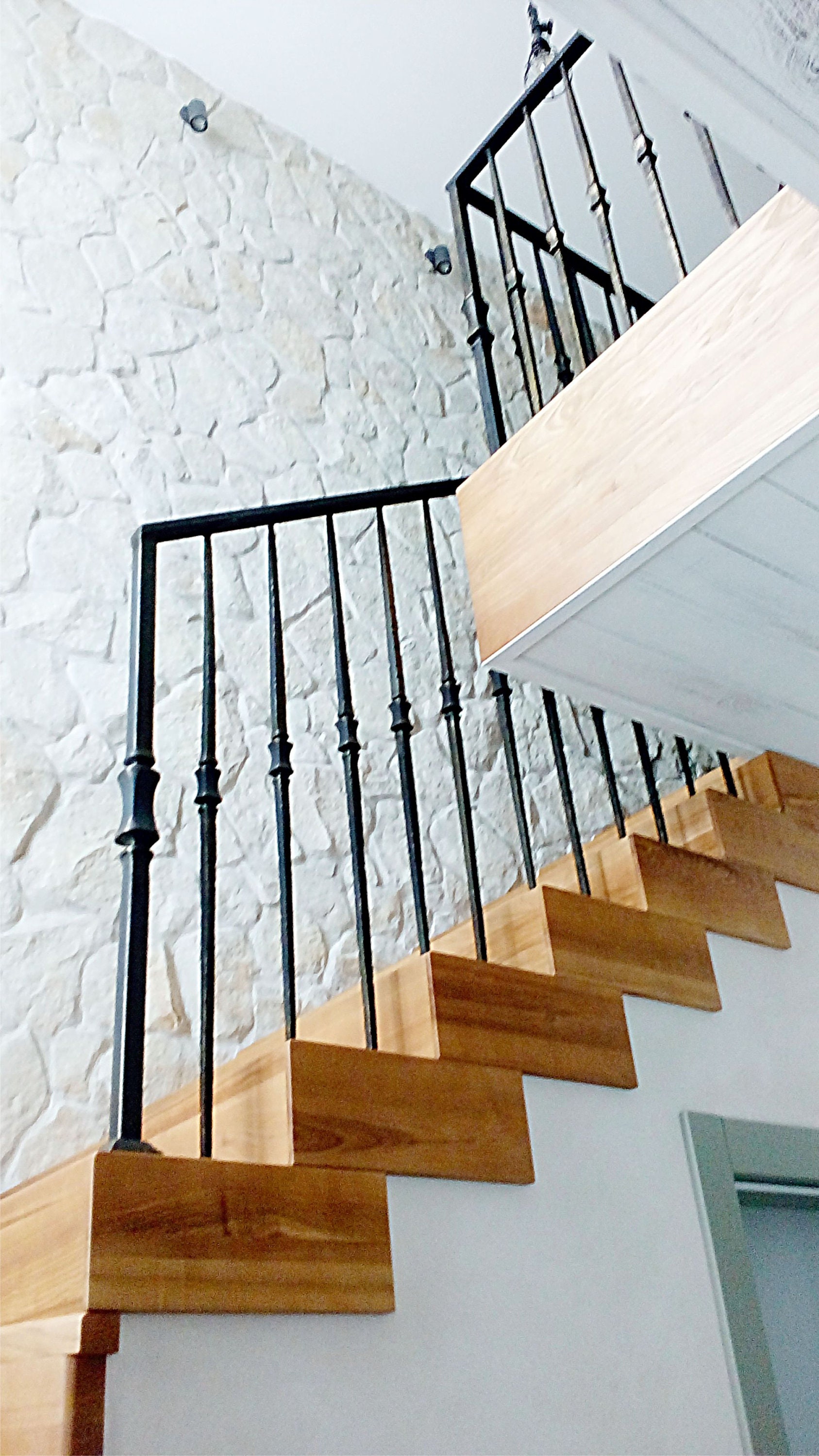 Custom Wrought Iron Stair Railing, Forged Balusters, Balcony Rail - Etsy