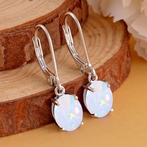 14K Gold Opal Earring, Dangle Earring, Oval Shaped Opal, Anniversary Gift, Gift For Her, Genuine Opal Jewelry, Everyday Stud, Women Earring