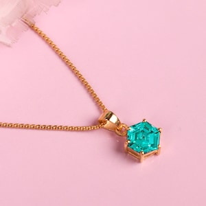 Hexagon Paraiba Turmalin Anhänger: 925 Sterling Silber Solitär