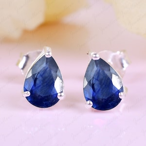Blue Sapphire Earrings – Timeless Tiny Studs, Perfect Gift for Her