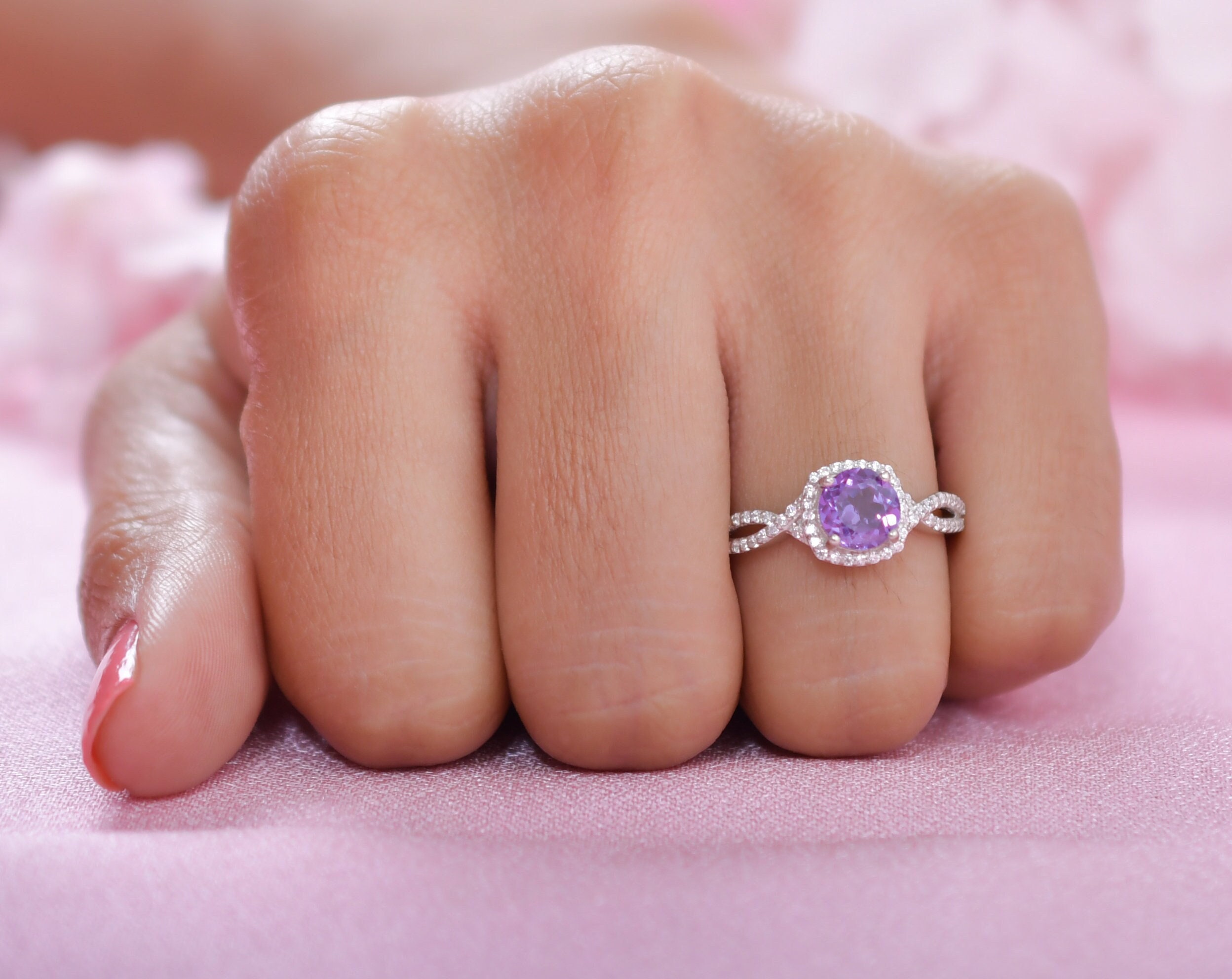 Pink amethyst ring Etsy