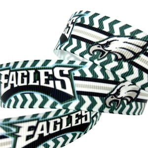Eagles Ribbon. 5 yards single sided grosgrain ribbon. 7/8&quot; width. Made in USA.