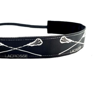 Lacrosse headband. Nonslip sports headband. 7/8&quot; width. Handmade in the USA.