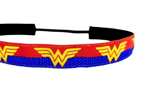 Wonder woman headband. Nonslip sports headband. 7/8" width. Handmade in the USA.