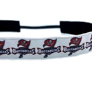 Buccaneers headband. Nonslip sports headband. Handmade in the USA.