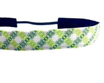 St. Patrick's day Stirnband. Rutschfeste Sport Stirnband. Handgefertigt in den USA.