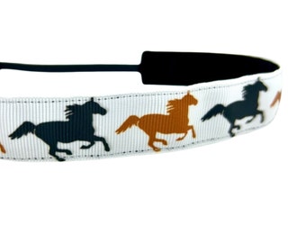 Horse headband. Nonslip sports headband. 7/8" width. Handmade in the USA.