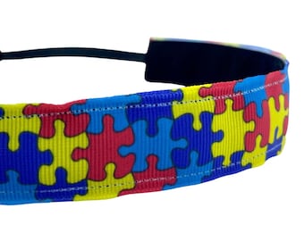 Autism headband. Nonslip sports headband. 7/8" width. Handmade in the USA.