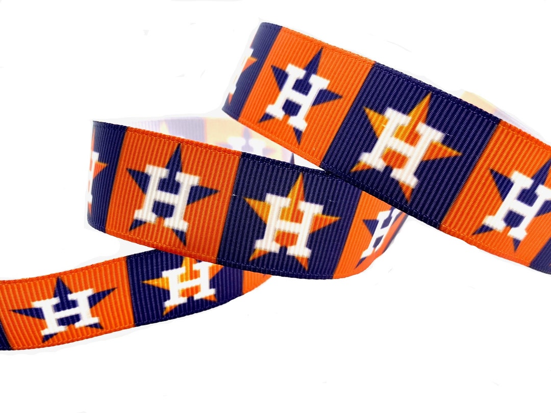 Astros Ribbon. 5 Yards Single Sided Grosgrain Ribbon. 7/8