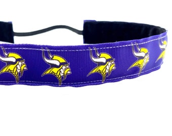 Vikings headband. Nonslip sports headband. 7/8" width. Handmade in the USA.