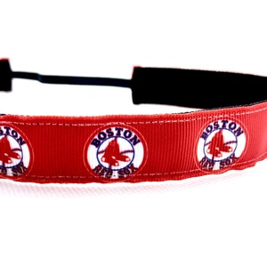 Red Sox headband. Nonslip sports headband. 7/8&quot; width. Handmade in the USA.