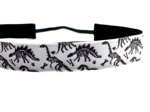 Dinosaur headband. Nonslip sports headband. 7/8" width. Handmade in the USA.