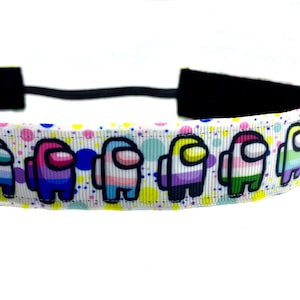 Among Us headband. Nonslip sports headband. 1" width. Handmade in the USA.