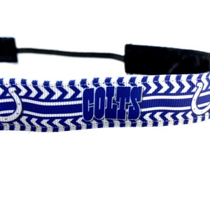 Colts headband. Nonslip sports headband. 7/8&quot; width. Handmade in the USA.