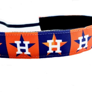 Houston Astros-hoofdband. Antislip sporthoofdband. 7/8&quot; breed. Handgemaakt in de VS.