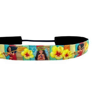 Moana headband. Nonslip sports headband. 7/8&quot; width. Handmade in the USA.