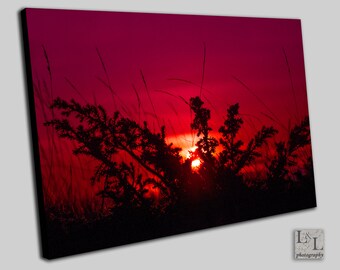 Purple Sunset Photography Print: Mountain Dusk Wall Art