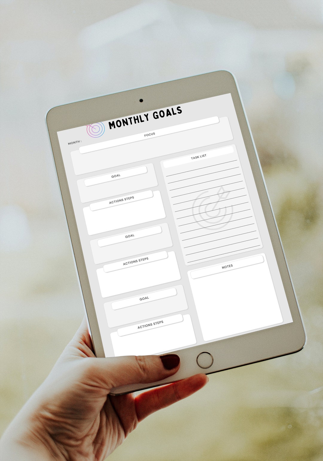 Monthly Goal Printable Monthly Goal Template Monthly Goal - Etsy