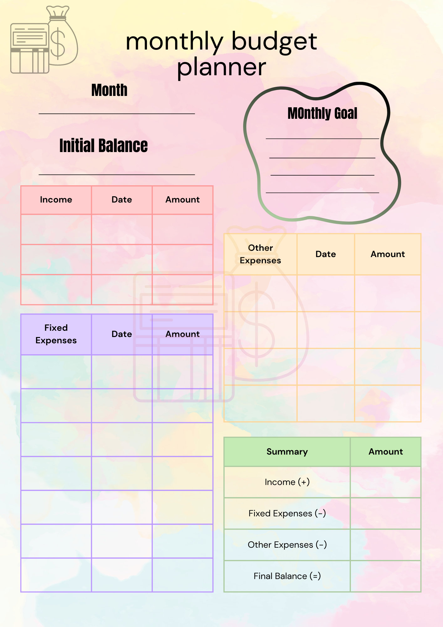Monthly Budget Printable Monthly Budget Planner Printable Etsy Monthly Budget Printable Monthly Budget Planner Printable Etsy