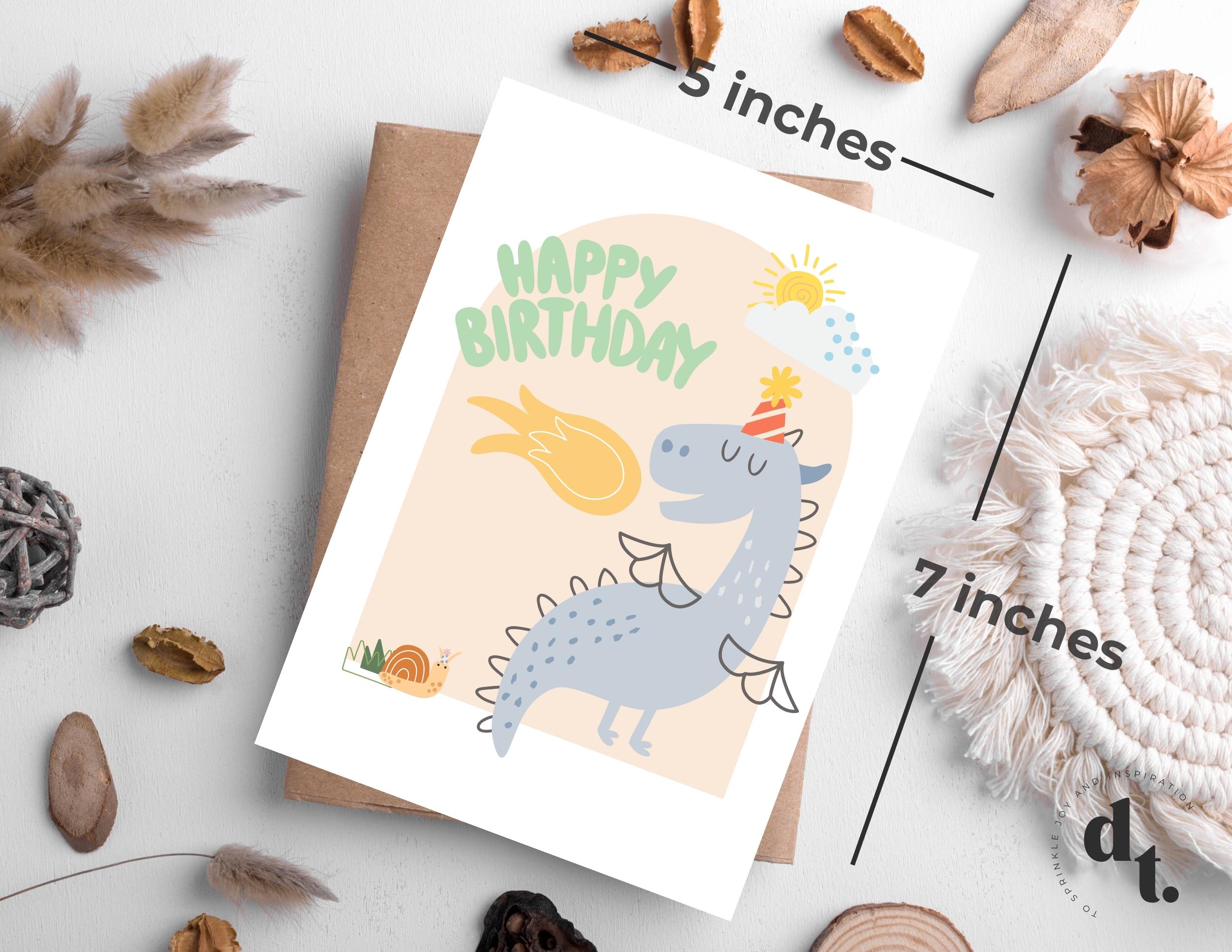 Dragon Birthday Card Printable Mystical Dragon Birthday Card Dragon ...