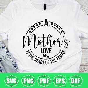 A mother&#39;s love is the heart of the family Svg, Mother SVG, Mother&#39;s Day SVG, Mom cut file, Gifts for Mom, Mom quotes, SVG, Png
