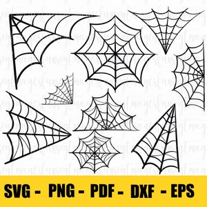 Spider Web Bundle SVG, Cob Web Clipart, Halloween Clipart, Digital Spider Web, Halloween Spider Web SVG, Digital Prints, Halloween Decor